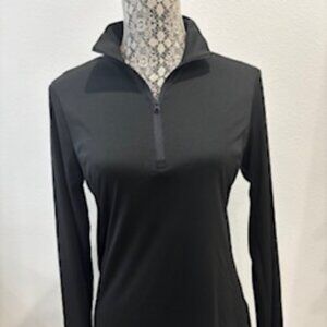 Sport-Tek Black 1/4 Zip Long Sleeve Pullover Top, Size Small